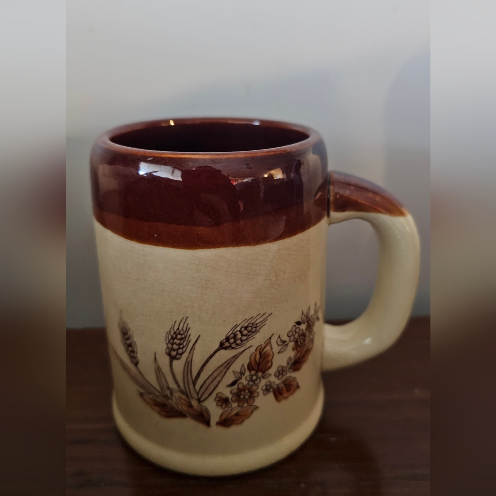 Rustic Brown and Cream Ceramic Mug